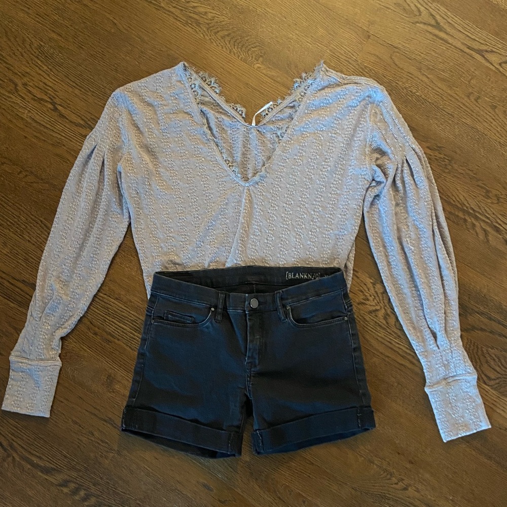 BUNDLE! Free People top and Blank NYC shorts